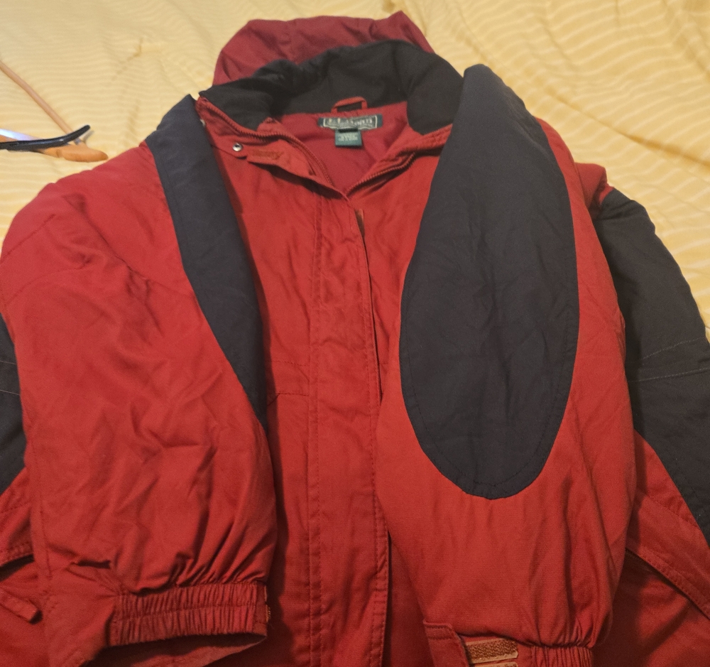 L.L. Bean Red and Black Insulated Puffer Jacket